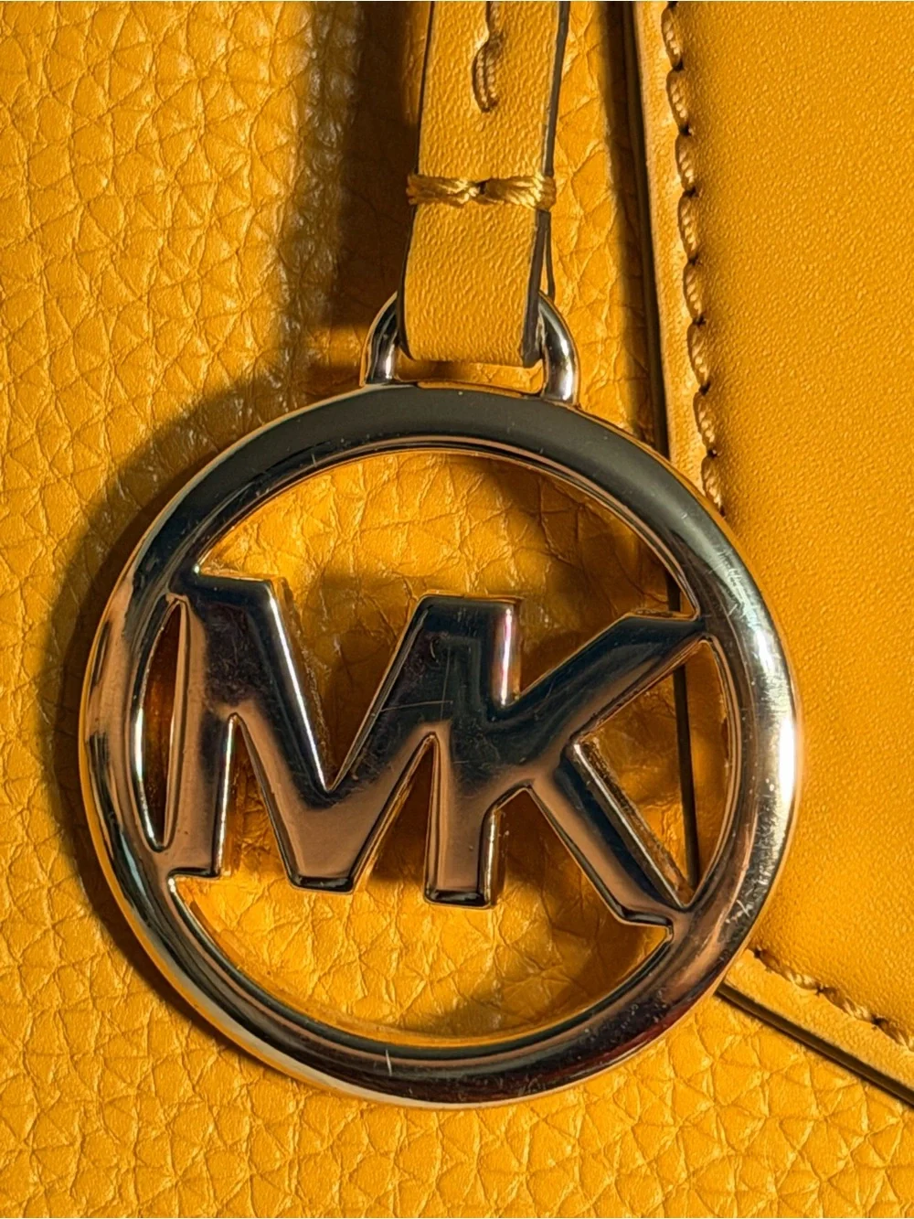 Michael Kors Mustard Yellow Leather Satchel Bag + Zip Wallet Set With Dust Bag